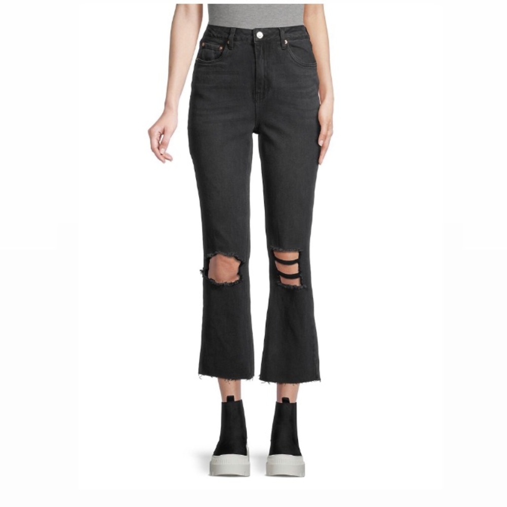Avec Les Filles
​High-Rise Distressed Cropped Straight Jeans